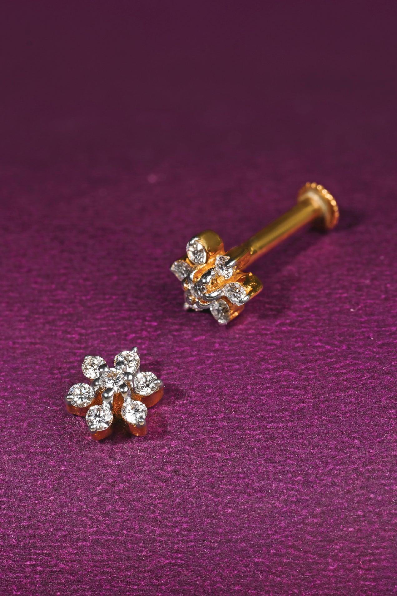 18k Gold Traditional Stone Diamond Earrings Price 18 KT GOLD