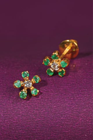 Floral fantasy- Emerald Stud