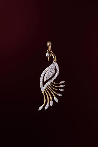 Astor- Peacock Diamond Pendant - Adona Diamonds