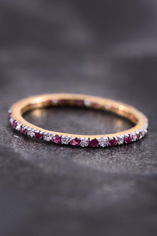 RUBY DIAMOND ETERNITY RING - Adona Diamonds