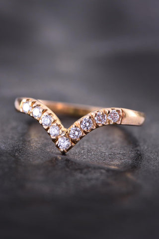 V SHAPED DIAMOND RING - Adona Diamonds
