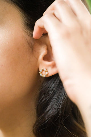Talia -Halo Earrings - Adona Diamonds