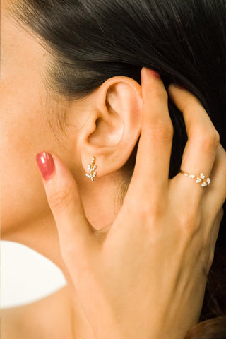 Sierra Earrings - Leaf - Adona Diamonds