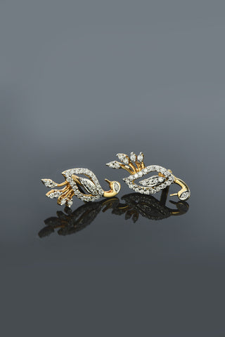 Astor- Peacock Diamond Earring - Adona Diamonds
