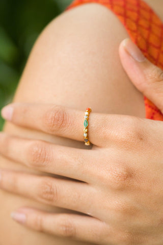 Dhara- Navrathna Eternity Ring - Adona Diamonds