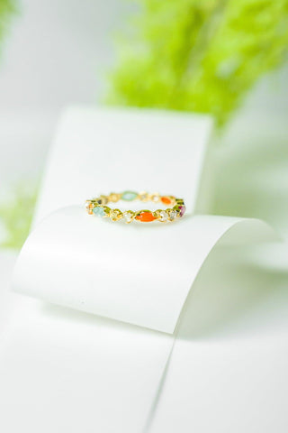 Dhara- Navrathna Eternity Ring - Adona Diamonds