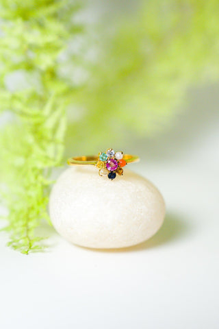 Dhara- Navrathna Ring - Adona Diamonds