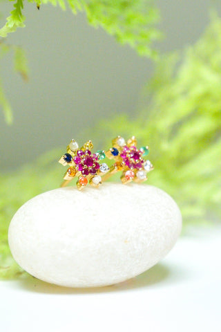 Dhara- Navrathna Stud - Adona Diamonds