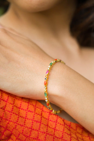 Dhara- Navrathna Bangle - Adona Diamonds