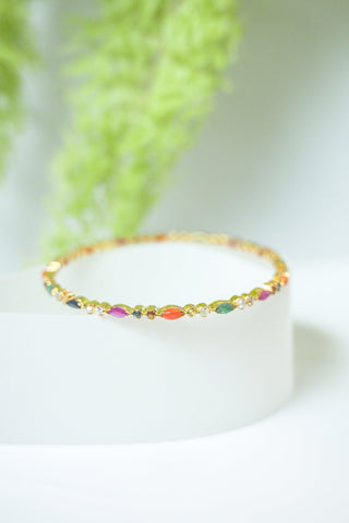 Dhara- Navrathna Bangle - Adona Diamonds