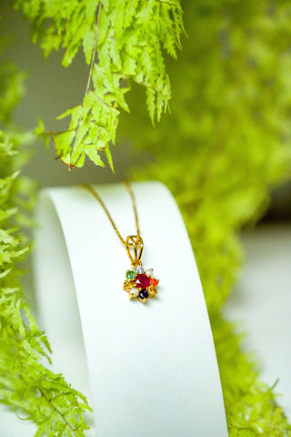 Dhara - Navrathna Pendant - Adona Diamonds