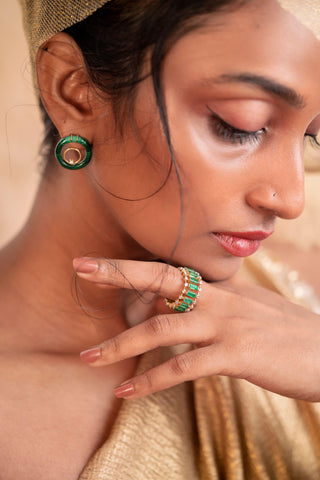 Yesil Embrace Malachite Earring - Adona Diamonds