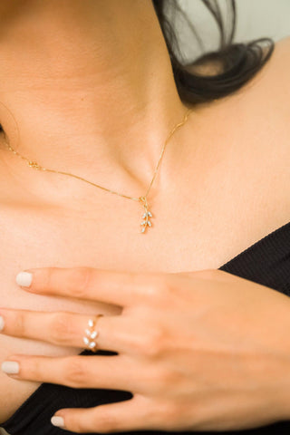 Sierra- Leaf Pendant - Adona Diamonds
