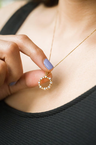 Talia - Halo Pendant - Adona Diamonds