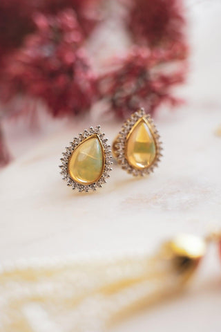OPAL WITH DIAMOND- STUD - Adona Diamonds