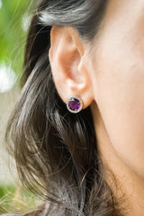Iris Stud- Amethyst - Adona Diamonds