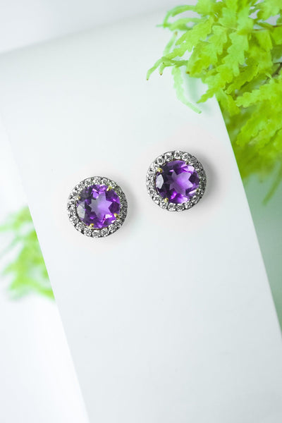 Iris Stud- Amethyst