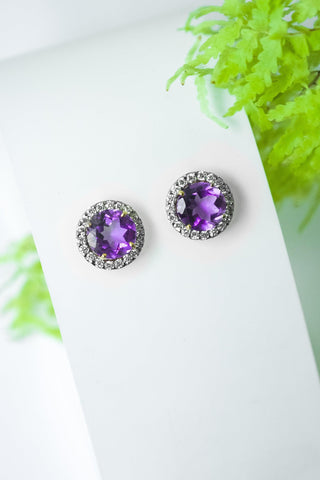 Iris Stud- Amethyst - Adona Diamonds