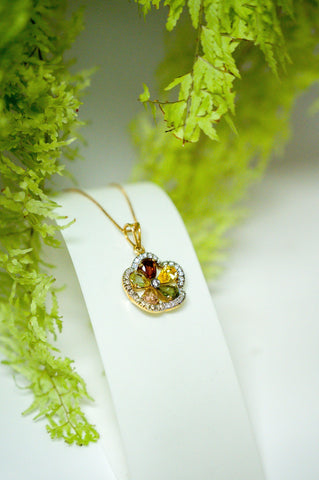 Sierra Fleur- Tourmaline and diamond Pendant - Adona Diamonds
