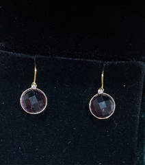 Amythist with diamond stud