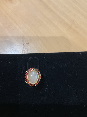 Garnet  silver ring