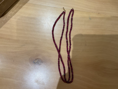 Ruby beeds necklace