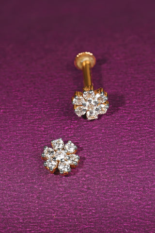 Floral sparkle- diamond earrings