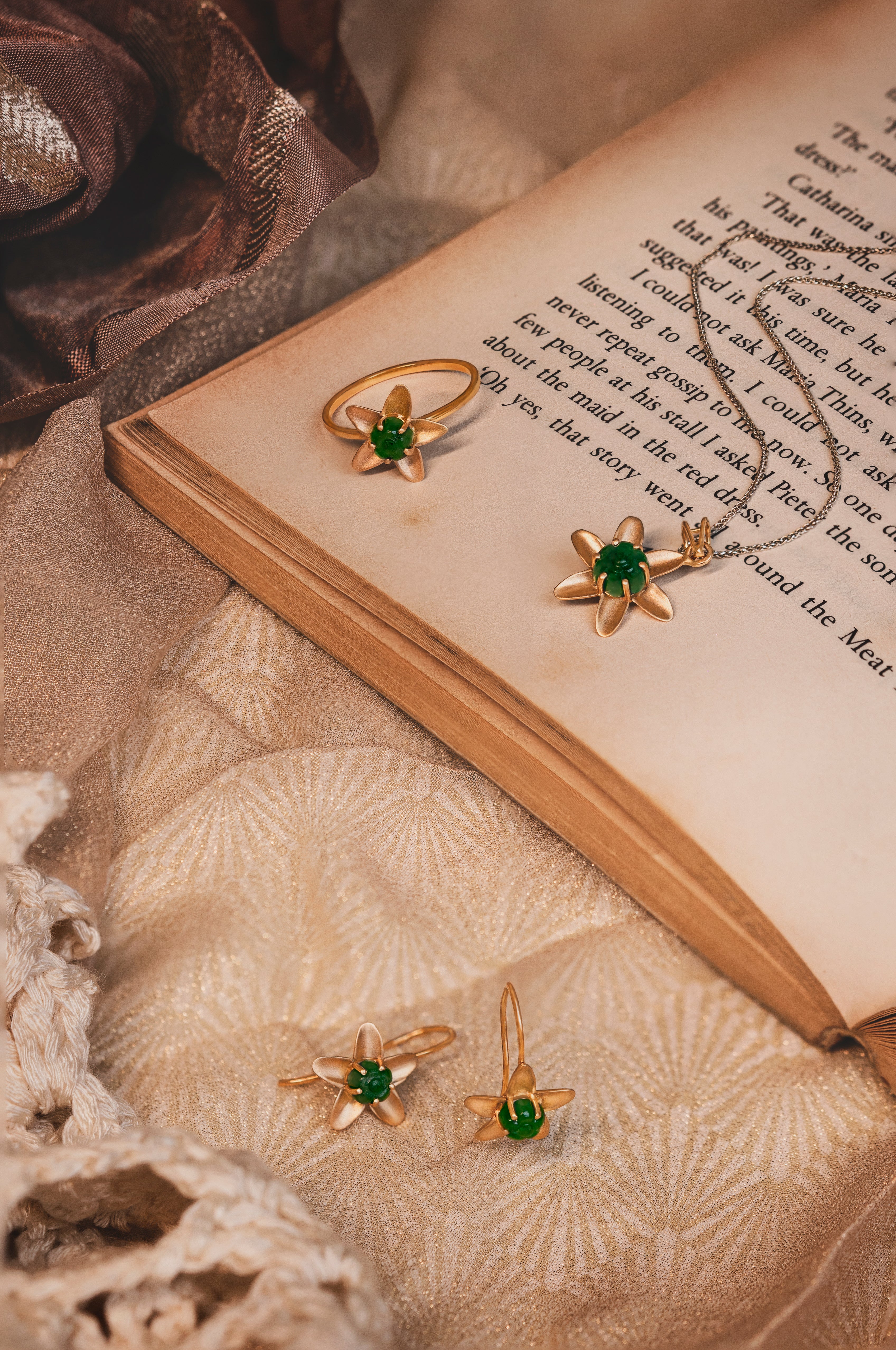 Emerald Blossom Earring - Adona Diamonds