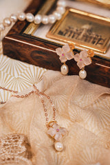 Cherry Blossom -Rose Quartz Earrings - Adona Diamonds