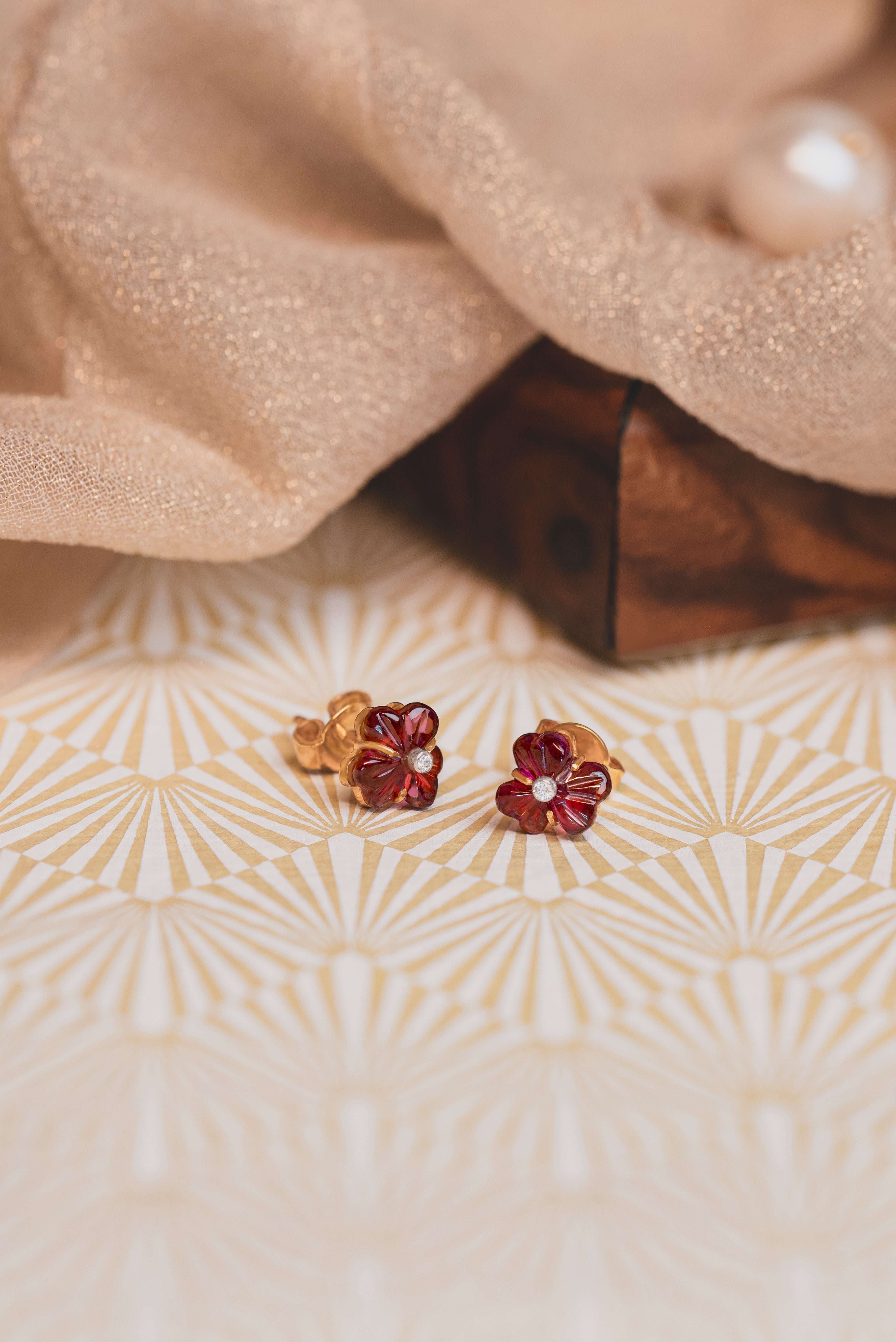 Hyacinth Garnet Earring - Adona Diamonds