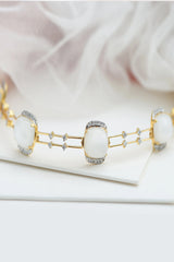 Diamond Necklace with moon stone