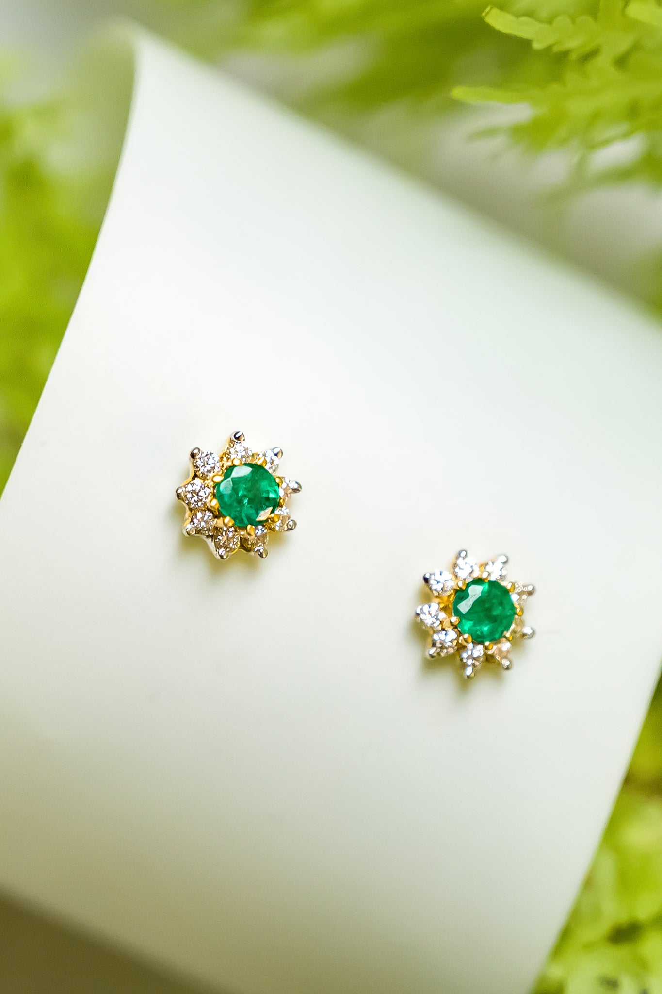 Fleur- Emerald Earrings - Adona Diamonds