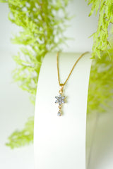 Sierra - Flower Pendant with Drop - Adona Diamonds