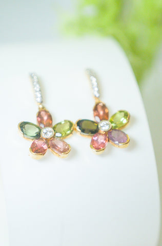 Sierra Fleur- Tourmaline earrings - Adona Diamonds